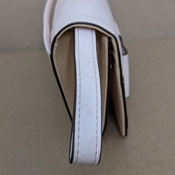 Kate Spade New York Leather Bow Wallet Wristlet Clutch Cream Retractable Strap - Picture 5 of 11